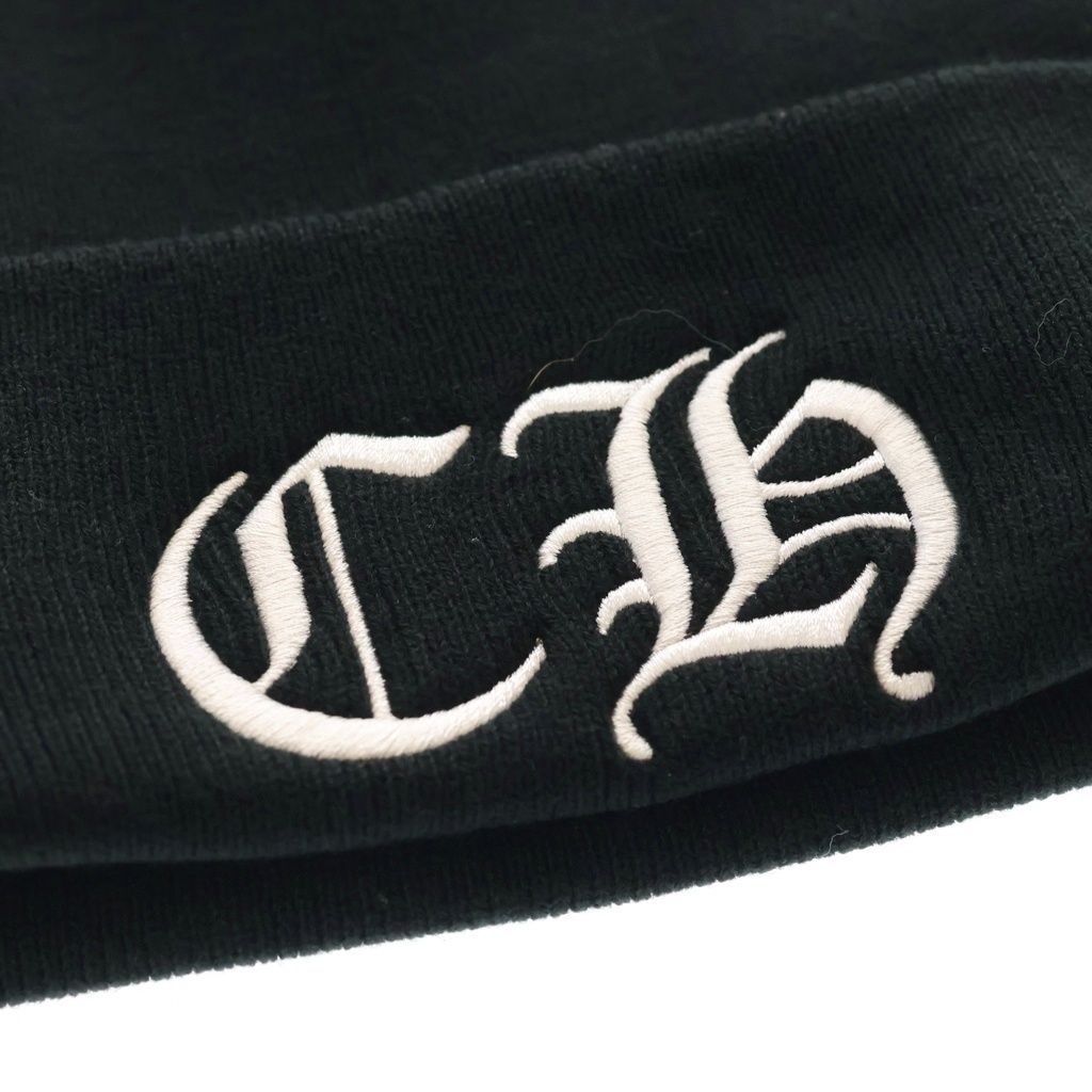 Chrome Hearts Wool Watch Cap CH Embroidery B-d Knit Cap Hat Black — view 5