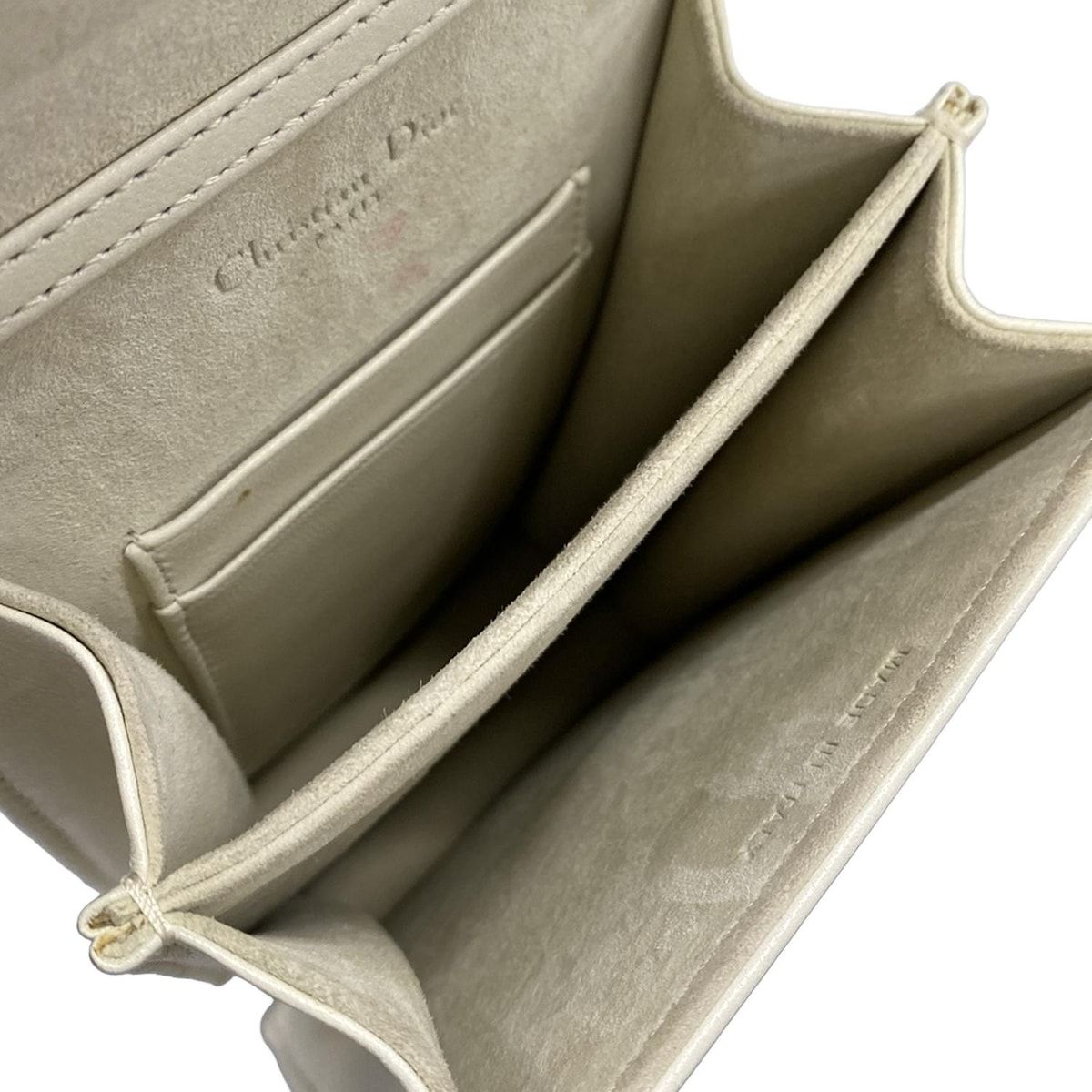 Dior Shoulder Bag Diorama Ivory Studded Chain Leather — view 7