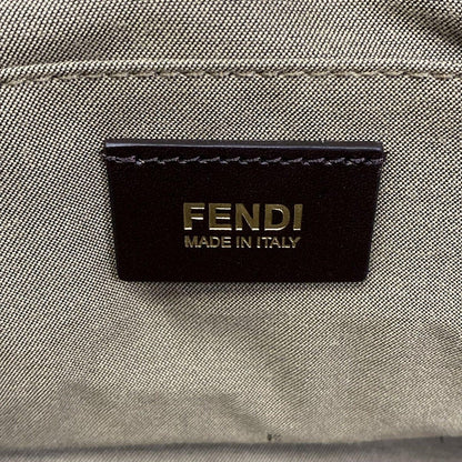 Fendi Tote Zucchino Pattern Green Dark Brown Beige Leather — view 8