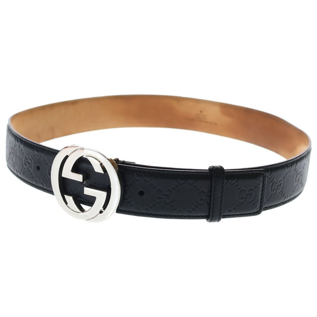 Gucci GG Interlocking Leather Belt Black