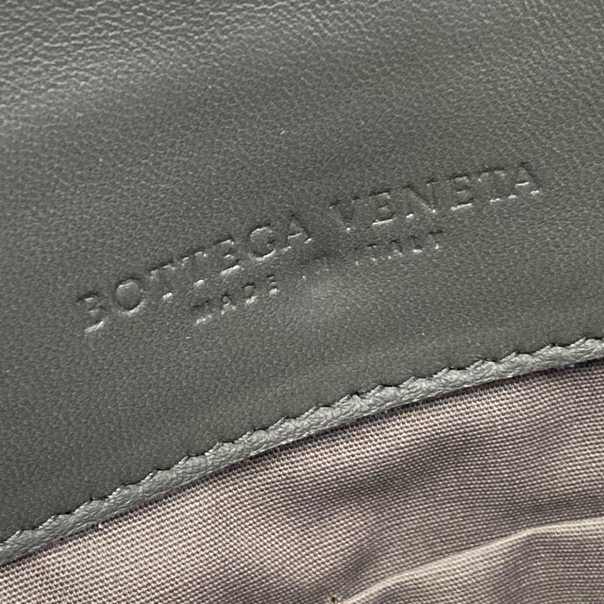 Bottega Veneta Second Bag Intrecciato Gray Navy Black Leather — view 8