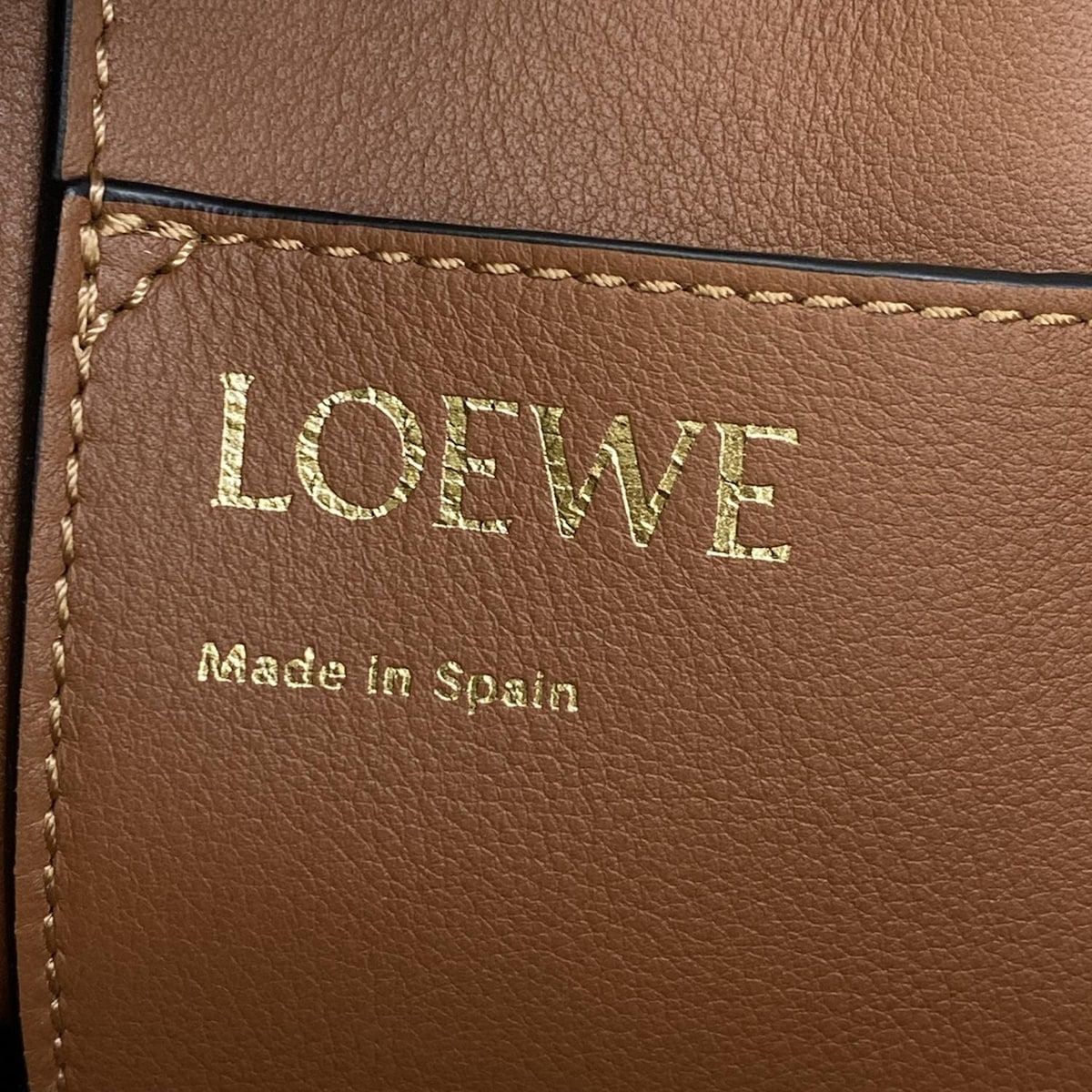 Loewe Tote Love Anagram Small Navy Brown White 2-Way Wool — view 9