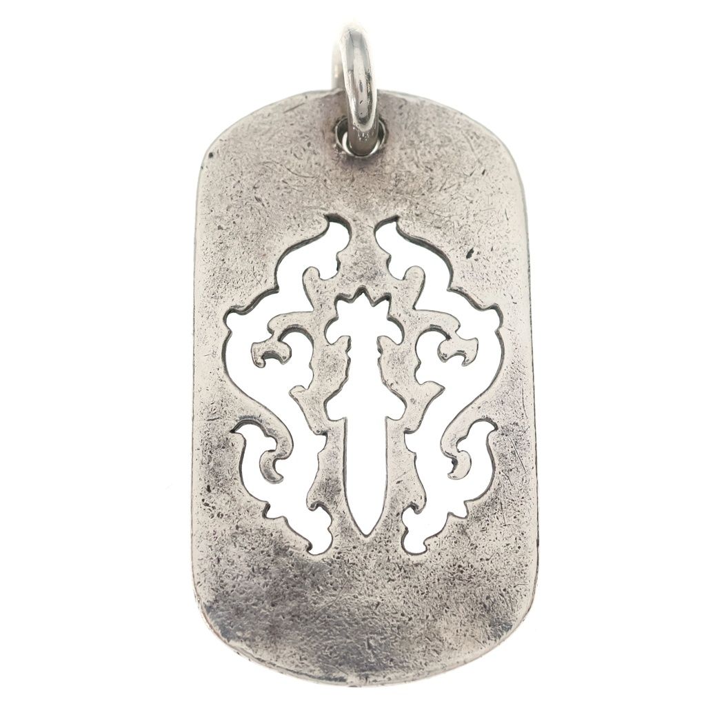 Chrome Hearts Tag Lrg Dagger Vintage Cutout Dog Tag Large Pendant Top Silver — view 2