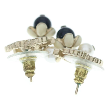 Chanel Earrings CC Logo Rhinestone Metal Strass Pearl — view 2