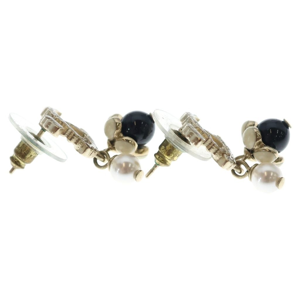 Chanel Earrings CC Logo Rhinestone Metal Strass Pearl — view 4
