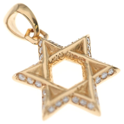 Chrome Hearts 22k Star of David Pendant D of Pave Diamond Top Gold — view 5