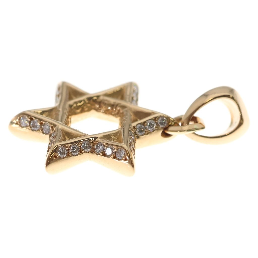 Chrome Hearts 22k Star of David Pendant D of Pave Diamond Top Gold — view 3