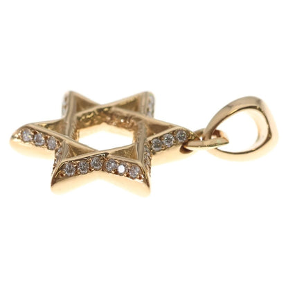 Chrome Hearts 22k Star of David Pendant D of Pave Diamond Top Gold — view 3