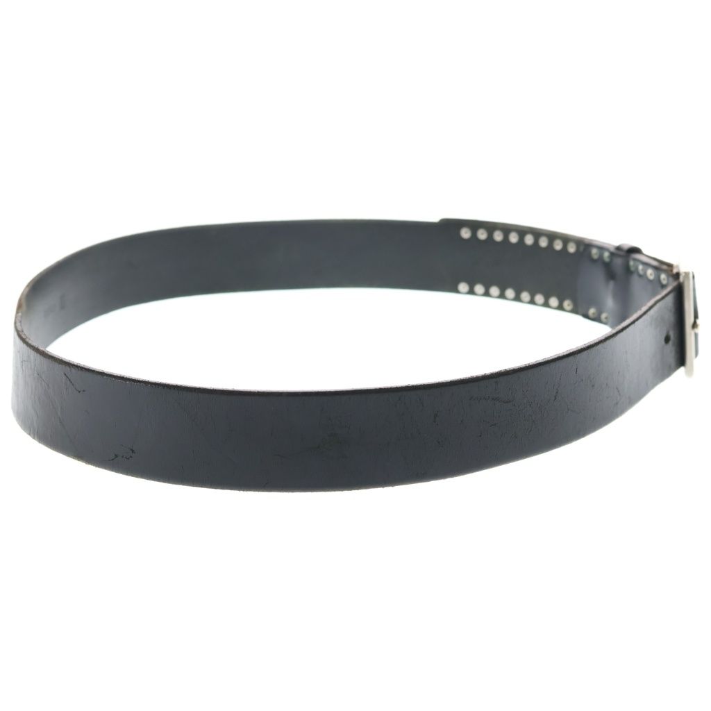 Dior Homme Eddie Era Leather Studded Belt Black — view 3