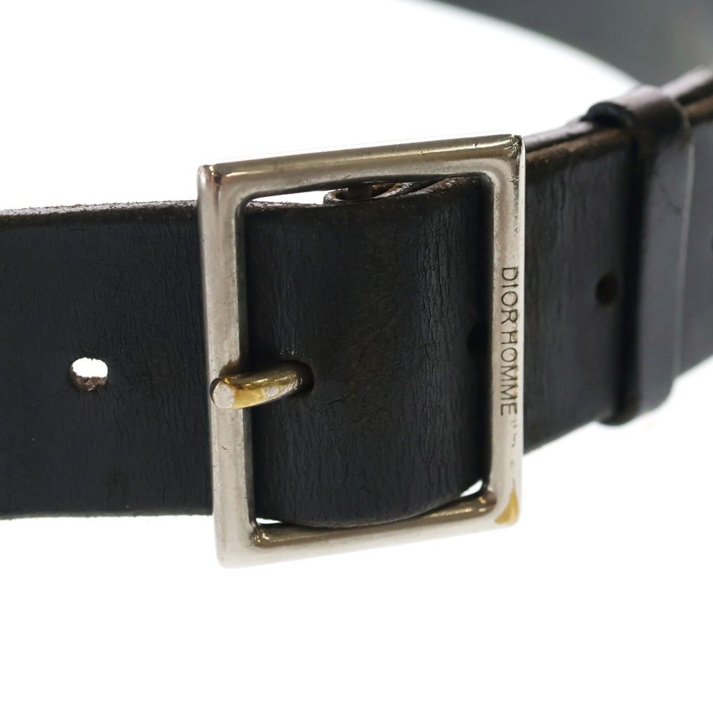 Dior Homme Eddie Era Leather Studded Belt Black — view 4
