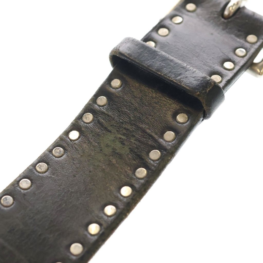 Dior Homme Eddie Era Leather Studded Belt Black — view 6