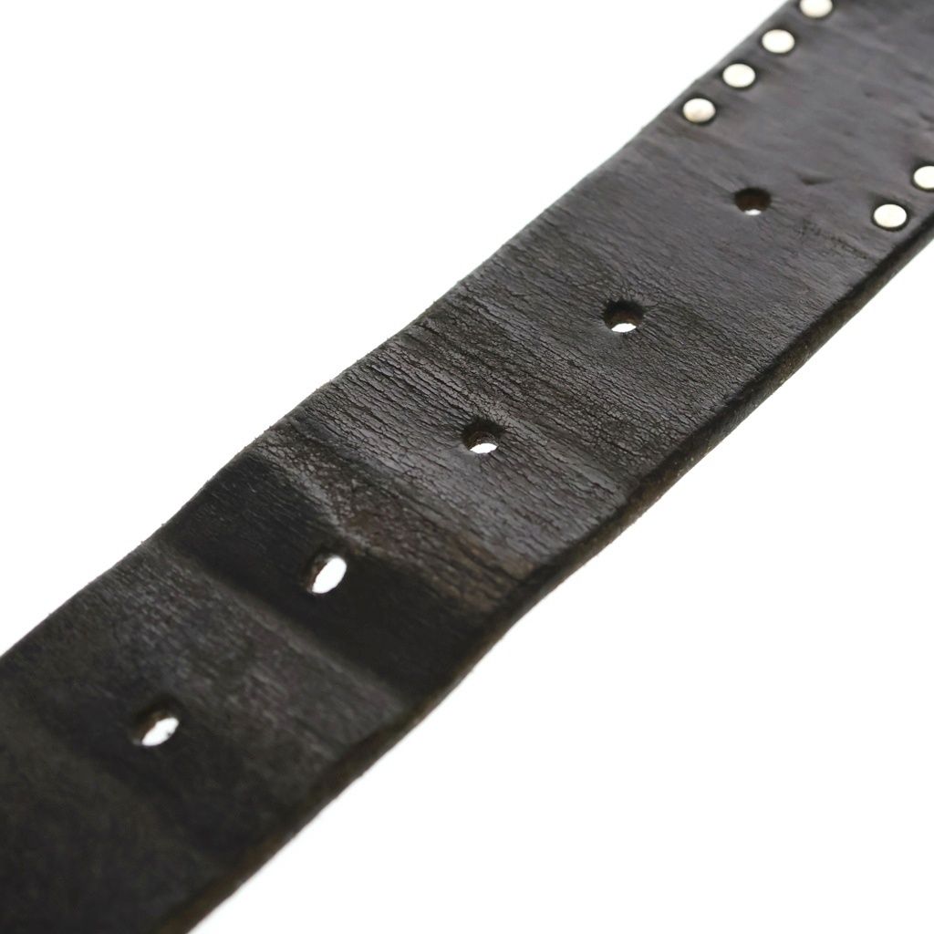 Dior Homme Eddie Era Leather Studded Belt Black — view 5