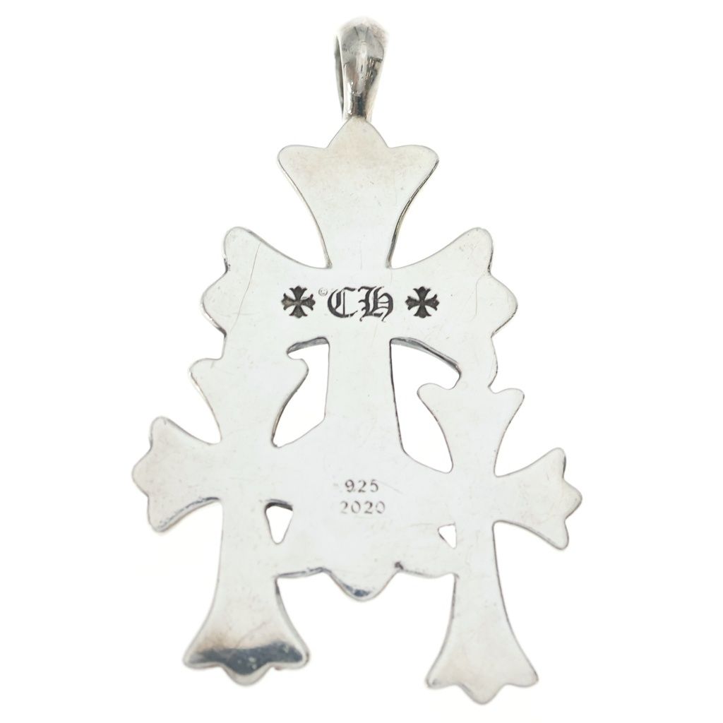 Chrome Hearts 3 CH Crs Sml Triple CH Cross Small Pendant Top Silver — view 2