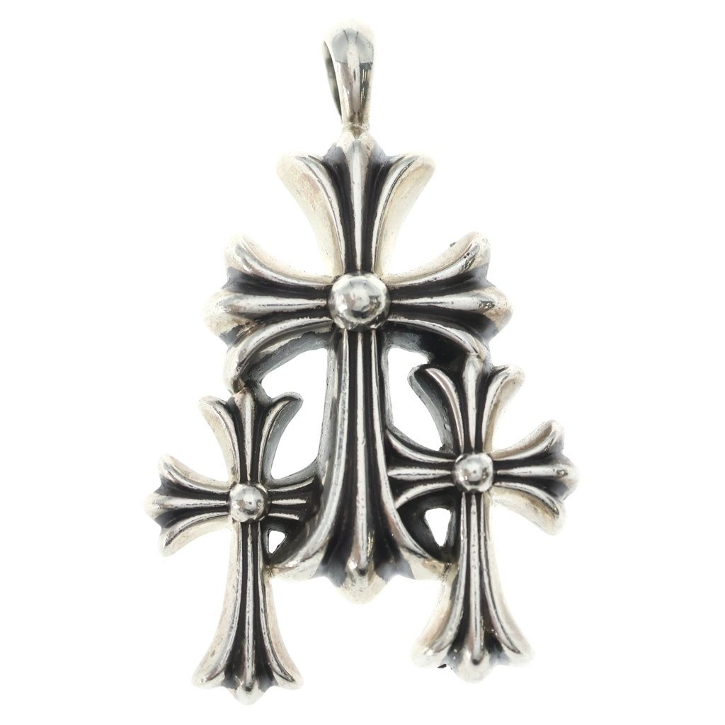 Chrome Hearts 3 CH Crs Sml Triple CH Cross Small Pendant Top Silver