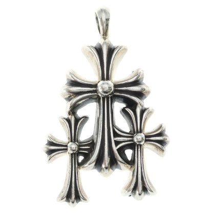 Chrome Hearts 3 CH Crs Sml Triple CH Cross Small Pendant Top Silver