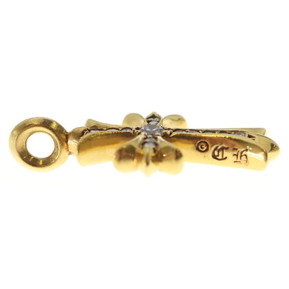 Chrome Hearts 22k Tny Crsf Dia Tiny Fat Cross Pave Diamond Pendant Top Gold — view 4