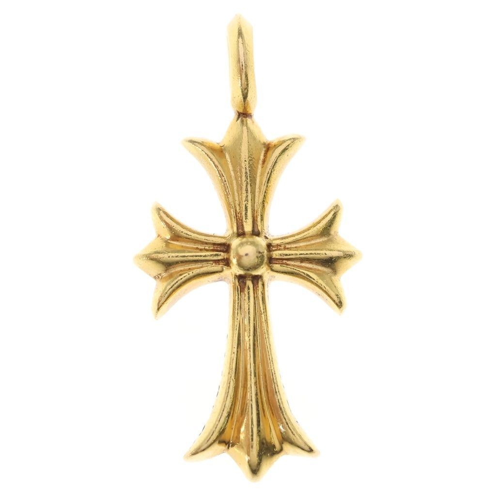 Chrome Hearts 22k Tny Crsf Dia Tiny Fat Cross Pave Diamond Pendant Top Gold — view 2