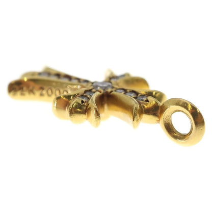 Chrome Hearts 22k Tny Crsf Dia Tiny Fat Cross Pave Diamond Pendant Top Gold — view 5