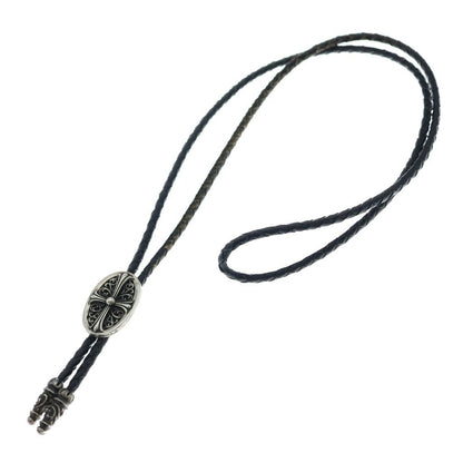 Chrome Hearts Bolotie Ovaltiny Tiny Classic Oval Cross Loop Tie Silver Black — view 2