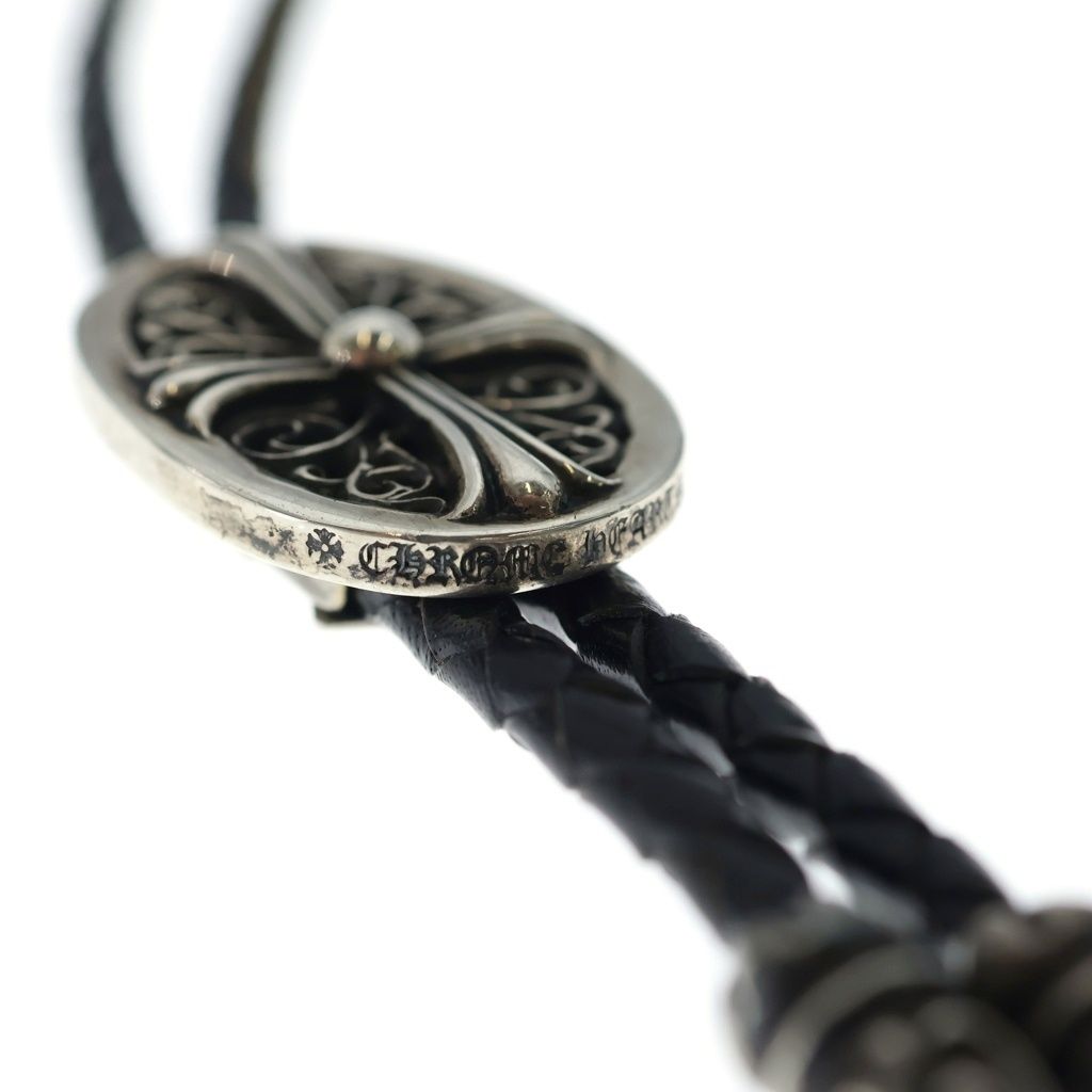 Chrome Hearts Bolotie Ovaltiny Tiny Classic Oval Cross Loop Tie Silver Black — view 5