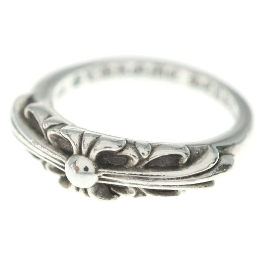 Chrome Hearts Baby Classic Floral Black Sling Silver Ring