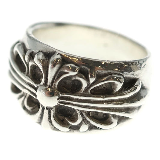 Chrome Hearts Flrl Crs Floral Cross Ring Silver