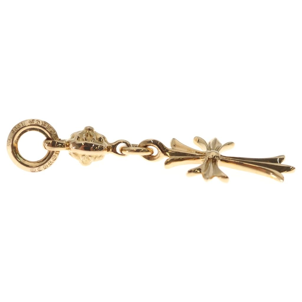 Chrome Hearts 22k Tny CH Crs 1 Ball Tiny CH Cross Charm Necklace Top Gold — view 4