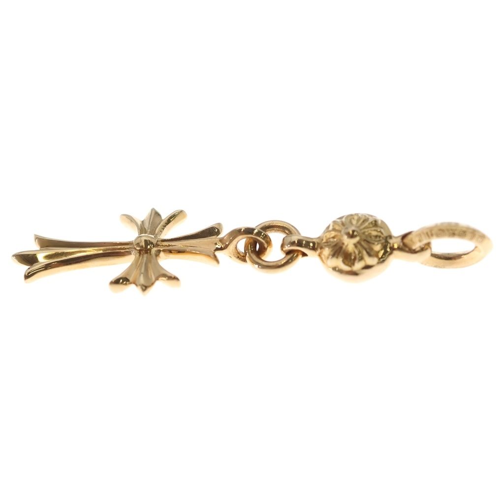 Chrome Hearts 22k Tny CH Crs 1 Ball Tiny CH Cross Charm Necklace Top Gold — view 3