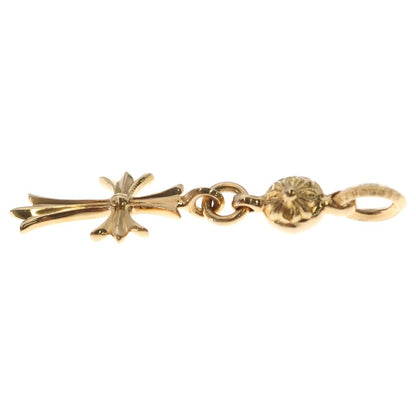 Chrome Hearts 22k Tny CH Crs 1 Ball Tiny CH Cross Charm Necklace Top Gold — view 3