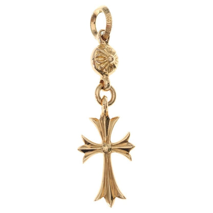 Chrome Hearts 22k Tny CH Crs 1 Ball Tiny CH Cross Charm Necklace Top Gold — view 2