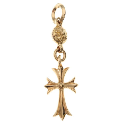 Chrome Hearts 22k Tny CH Crs 1 Ball Tiny CH Cross Charm Necklace Top Gold