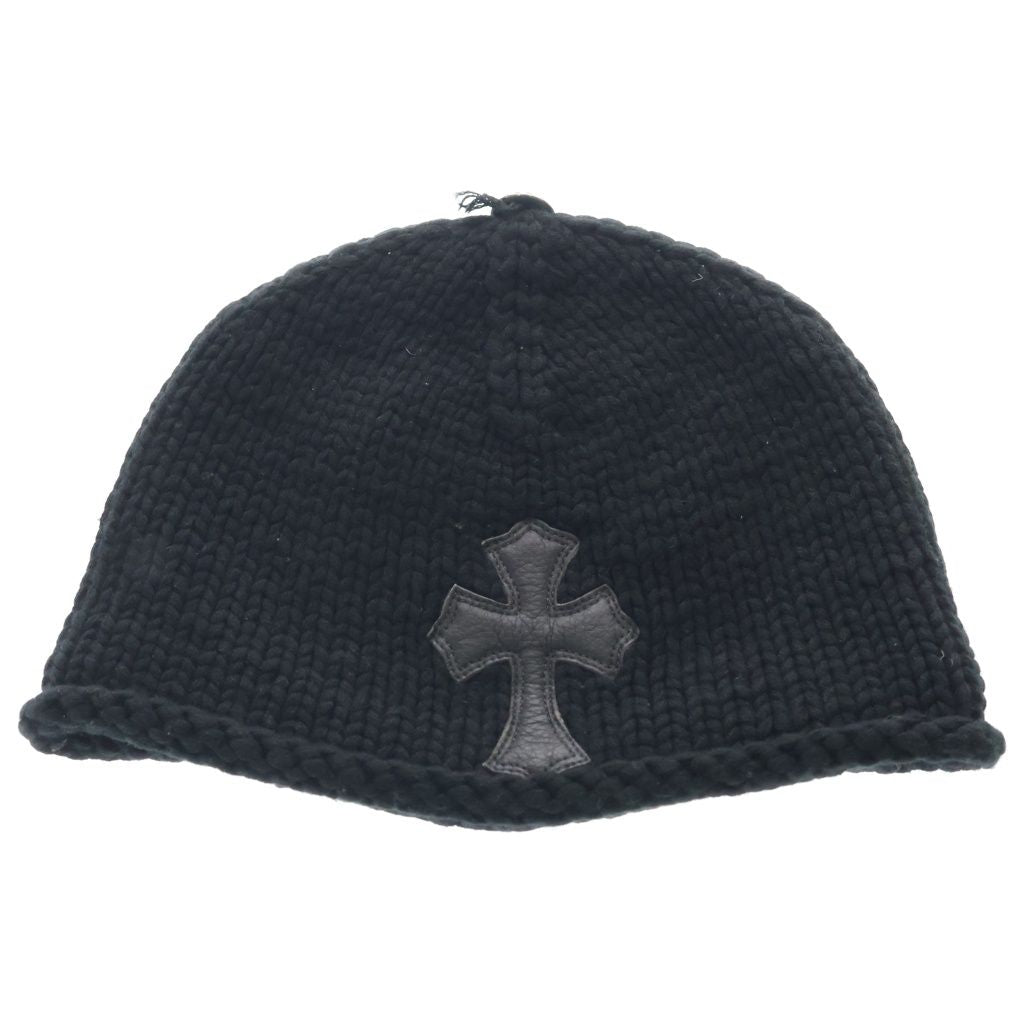 Chrome Hearts Beanie Cash Cross Patch Cashmere Knit Cap Hat Black