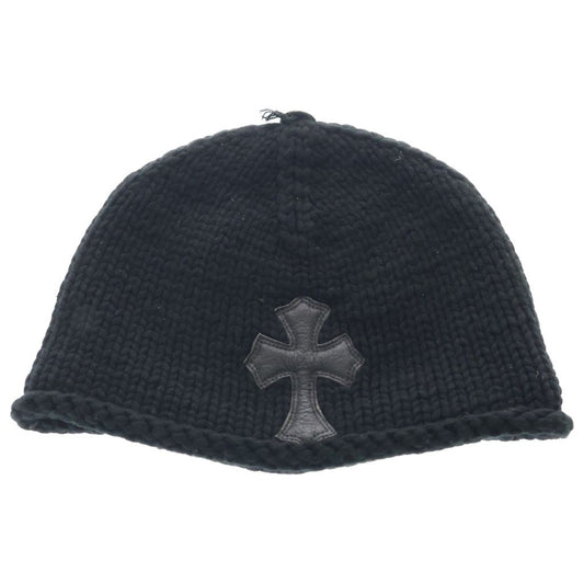 Chrome Hearts Beanie Cash Cross Patch Cashmere Knit Cap Hat Black