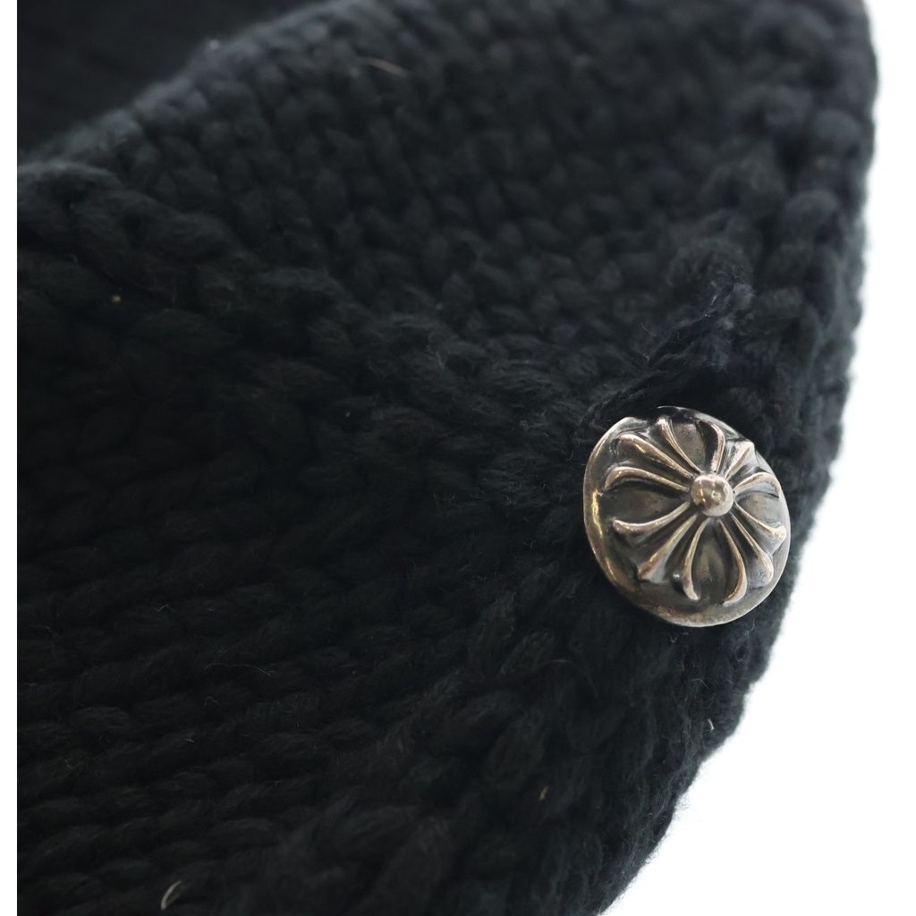 Chrome Hearts Beanie Cash Cross Patch Cashmere Knit Cap Hat Black — view 6