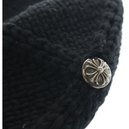 Chrome Hearts Beanie Cash Cross Patch Cashmere Knit Cap Hat Black — view 6