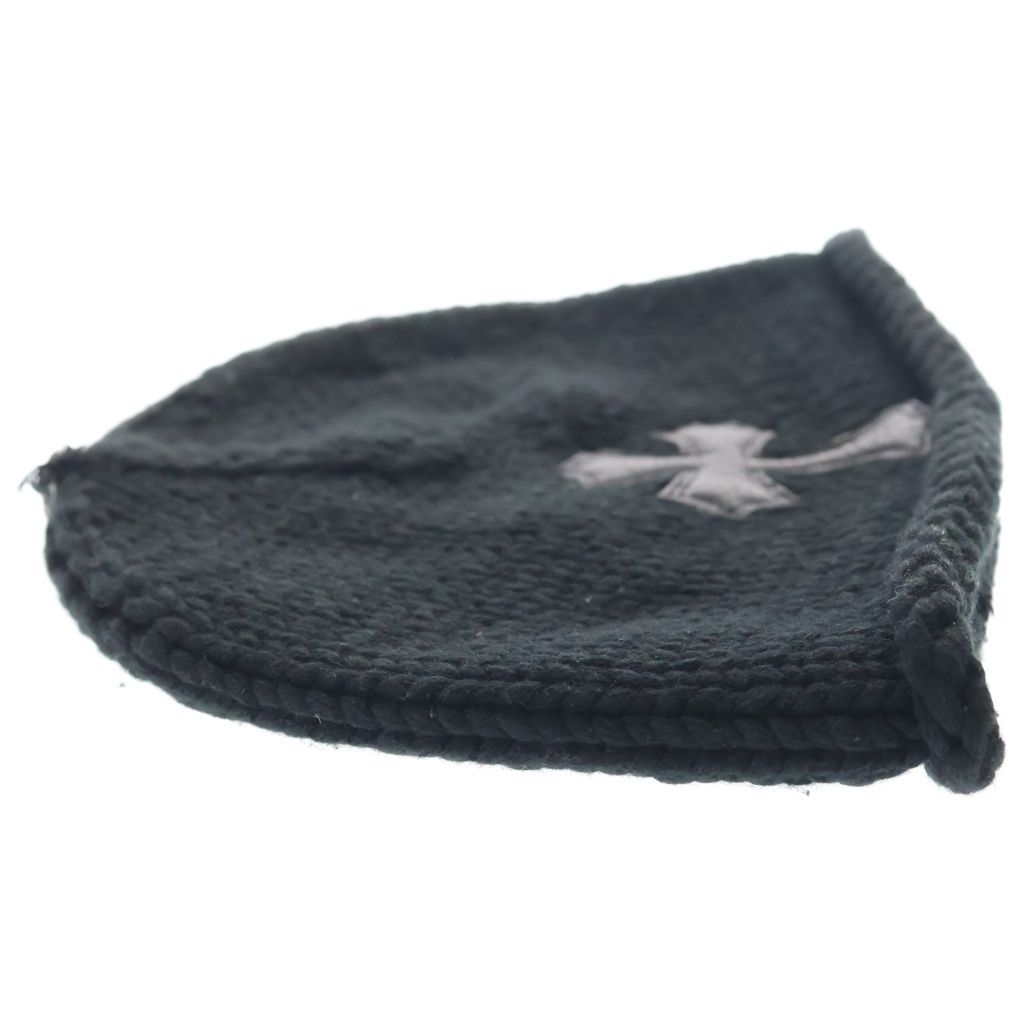Chrome Hearts Beanie Cash Cross Patch Cashmere Knit Cap Hat Black — view 4