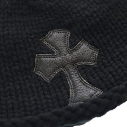 Chrome Hearts Beanie Cash Cross Patch Cashmere Knit Cap Hat Black — view 5