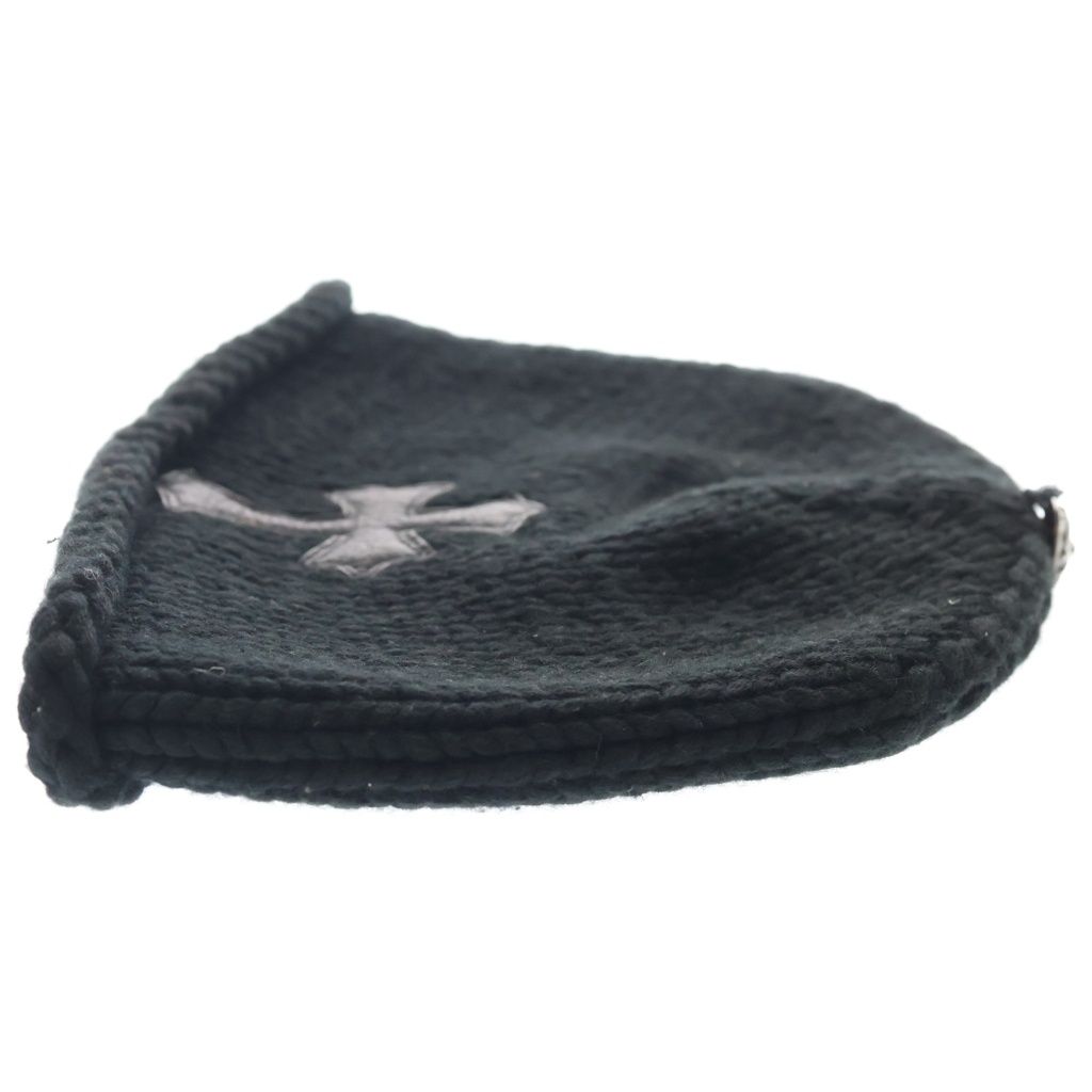 Chrome Hearts Beanie Cash Cross Patch Cashmere Knit Cap Hat Black — view 3