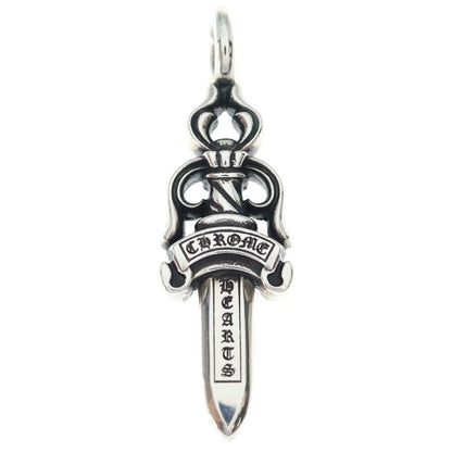 Chrome Hearts Double Dagger Pendant Silver Necklace — view 2