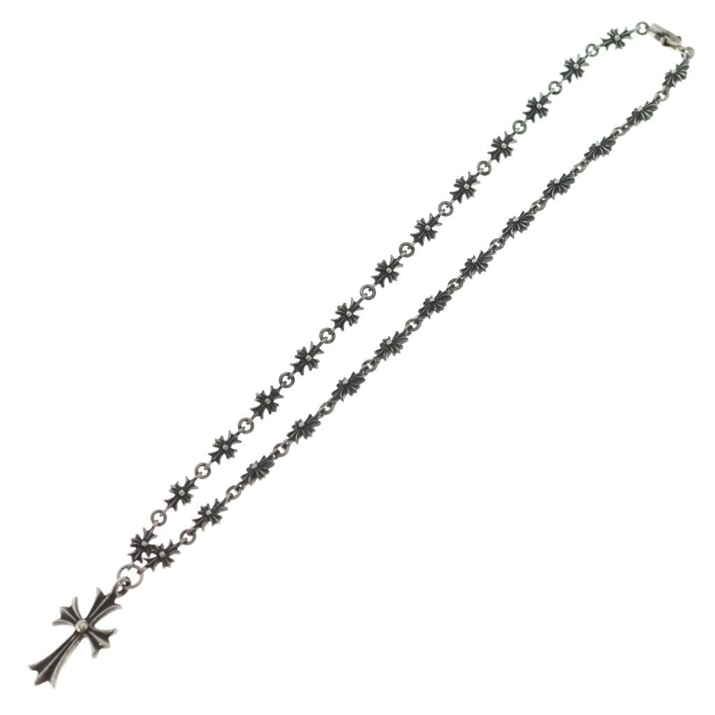 Chrome Hearts Vintage Tiny CH Pls CH Cross CH Plus Link Necklace Silver — view 2