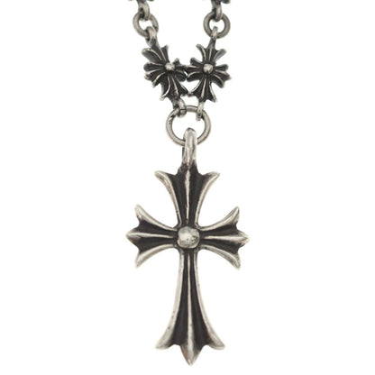 Chrome Hearts Vintage Tiny CH Pls CH Cross CH Plus Link Necklace Silver — view 3