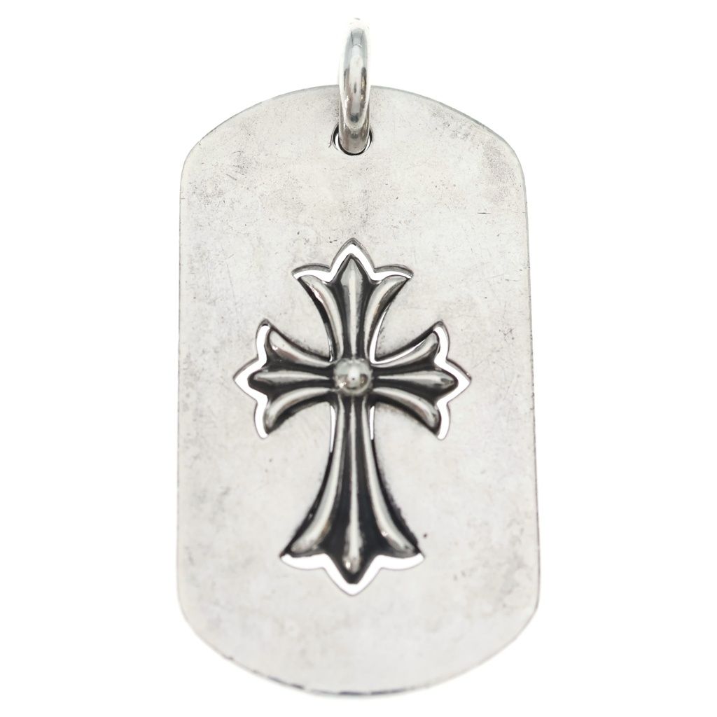 Chrome Hearts Tag Lrg Tny Crs Cutout Tiny Cross Large Dog Tag Pendant Top