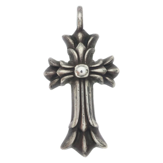 Chrome Hearts Dbl CH Crs Double CH Cross Charm Pendant Top Silver