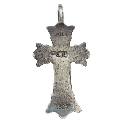 Chrome Hearts Dbl CH Crs Double CH Cross Charm Pendant Top Silver — view 2