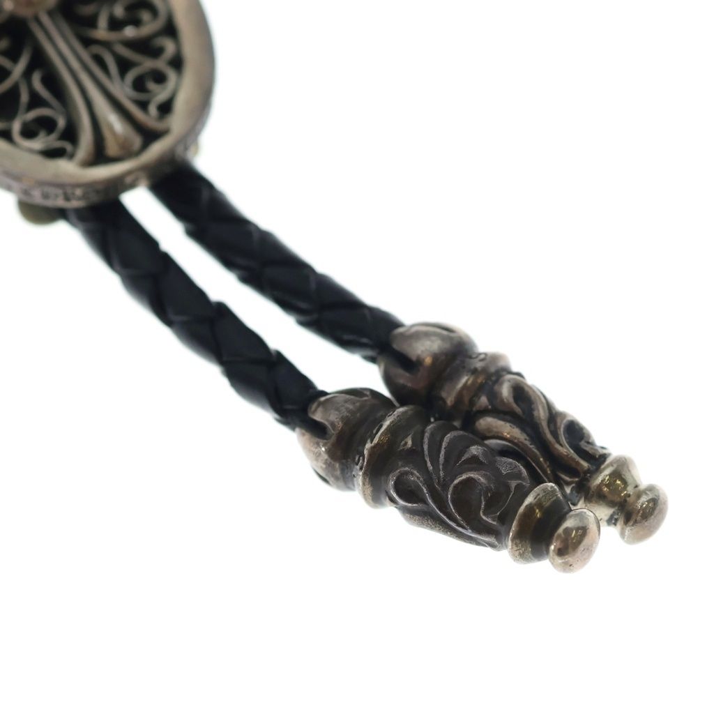 Chrome Hearts Bolotie Ovaltiny Tiny Classic Oval Cross Loop Tie Silver Black — view 6