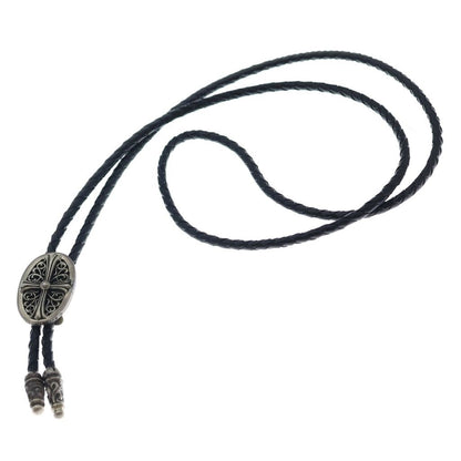 Chrome Hearts Bolotie Ovaltiny Tiny Classic Oval Cross Loop Tie Silver Black — view 2