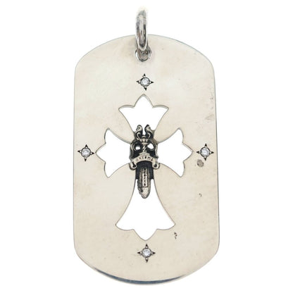 Chrome Hearts Tag Lrg Fle Dag Aftermarket Dia Diamond Large Dog Tag Pendant