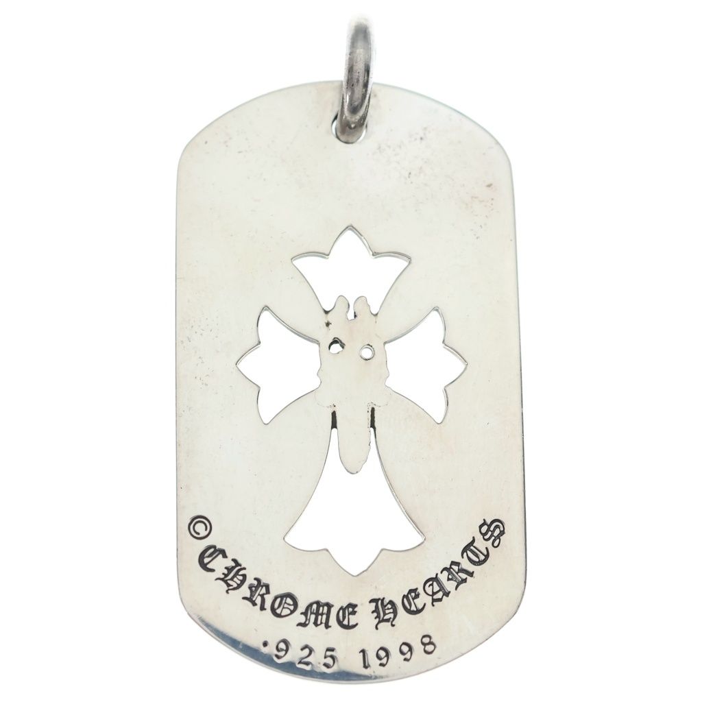 Chrome Hearts Tag Lrg Fle Dag Aftermarket Dia Diamond Large Dog Tag Pendant — view 2