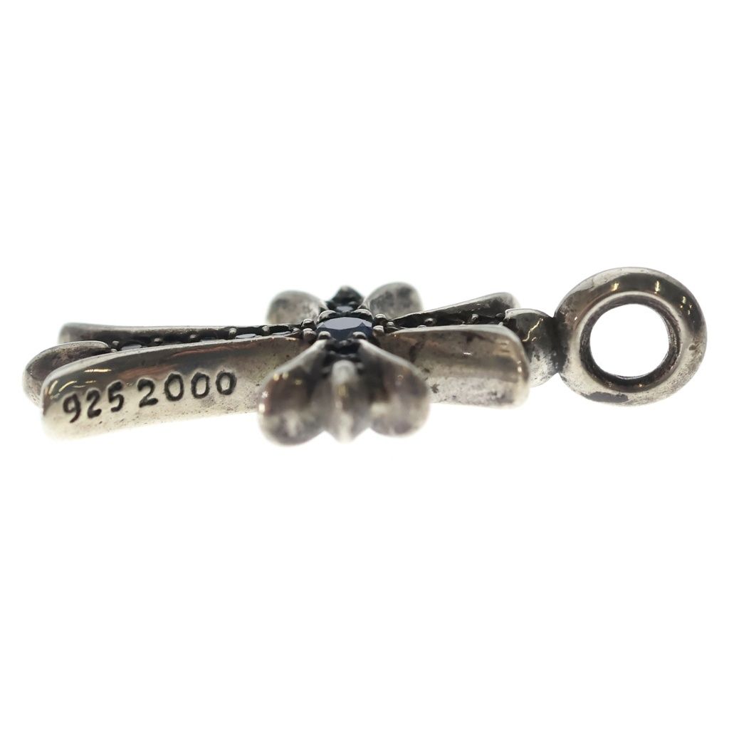 Chrome Hearts Tny Crsf Sap Tiny Fat Cross Pave Saffiano Pendant Top Silver — view 3