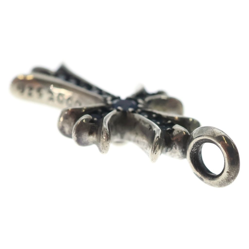 Chrome Hearts Tny Crsf Sap Tiny Fat Cross Pave Saffiano Pendant Top Silver — view 6